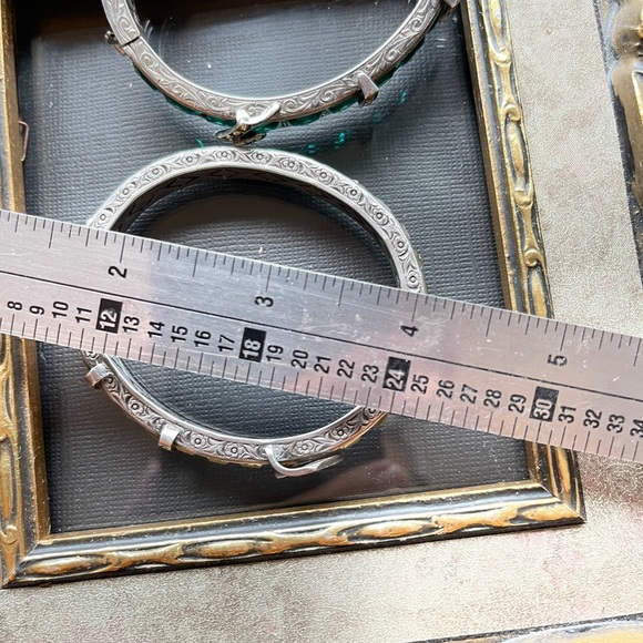 1 VTG art deco sterling bracelet …choose either Green or clear🤷🏽♀️ - Picture 5 of 6